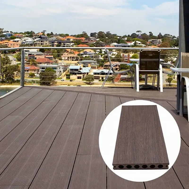 Custom Waterproof and Moisture-proof Wpc Outdoor Decking Wood Grain Composite Decking Board China Wood Plastic Texture Flooring