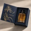 Midnight blue with warm gold iris print