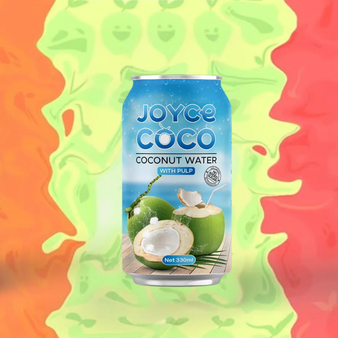 330ml JoyceCoco Coconut Water with Pulp From Interfresh Brand Viet Nam OEM and ODM Reasonable Prices.
