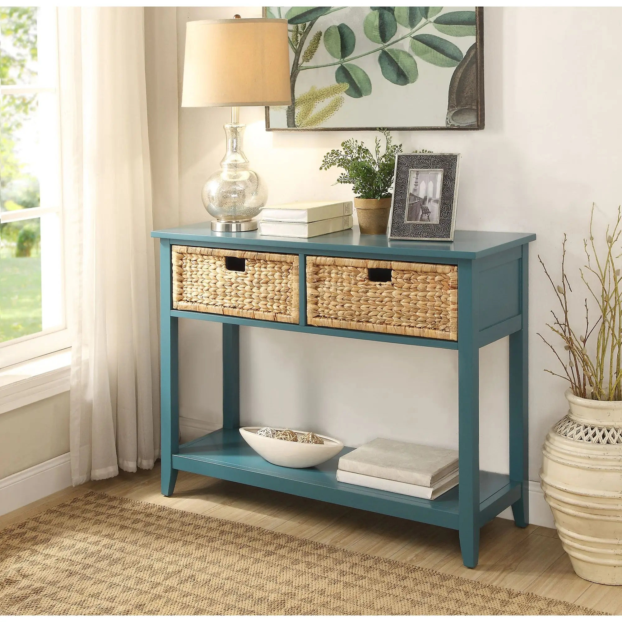 Elvarenae Brielle Basket-Front Console Table — product detail