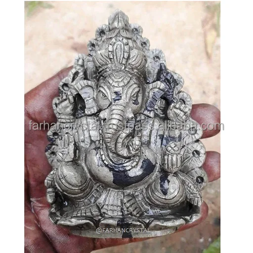 Golden Pyrite Ganesha Statues | Ganesha Pyrite Gemstone Statue,Handmade ...