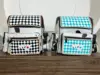 Turquoise & White Checkered