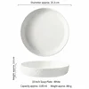 Assiette creuse 10 pouces texture pierre - Blanc mat