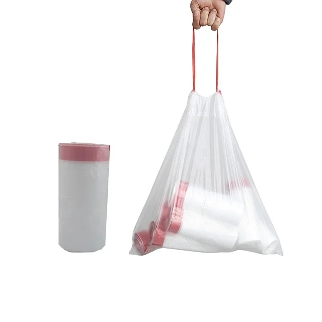Garbage Bag With Draw Tape Handle Waste Bin Liner Rubbish Bag Kitchen