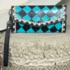 Turquoise & Black Checkered