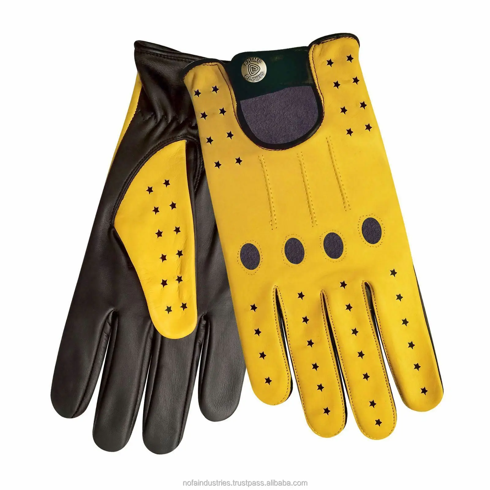 New Fashion Genuine Deerskin Leather Gloves For Men Black Brown Yellow Unlined Full Finger
