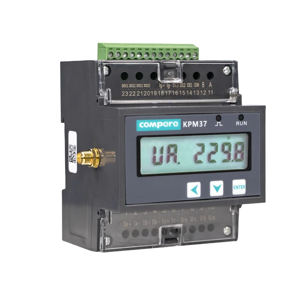WIFI Power Analyzer IOT Based Wireless Din Rail Multifunction Power Meter 3 Phase Energy Meter