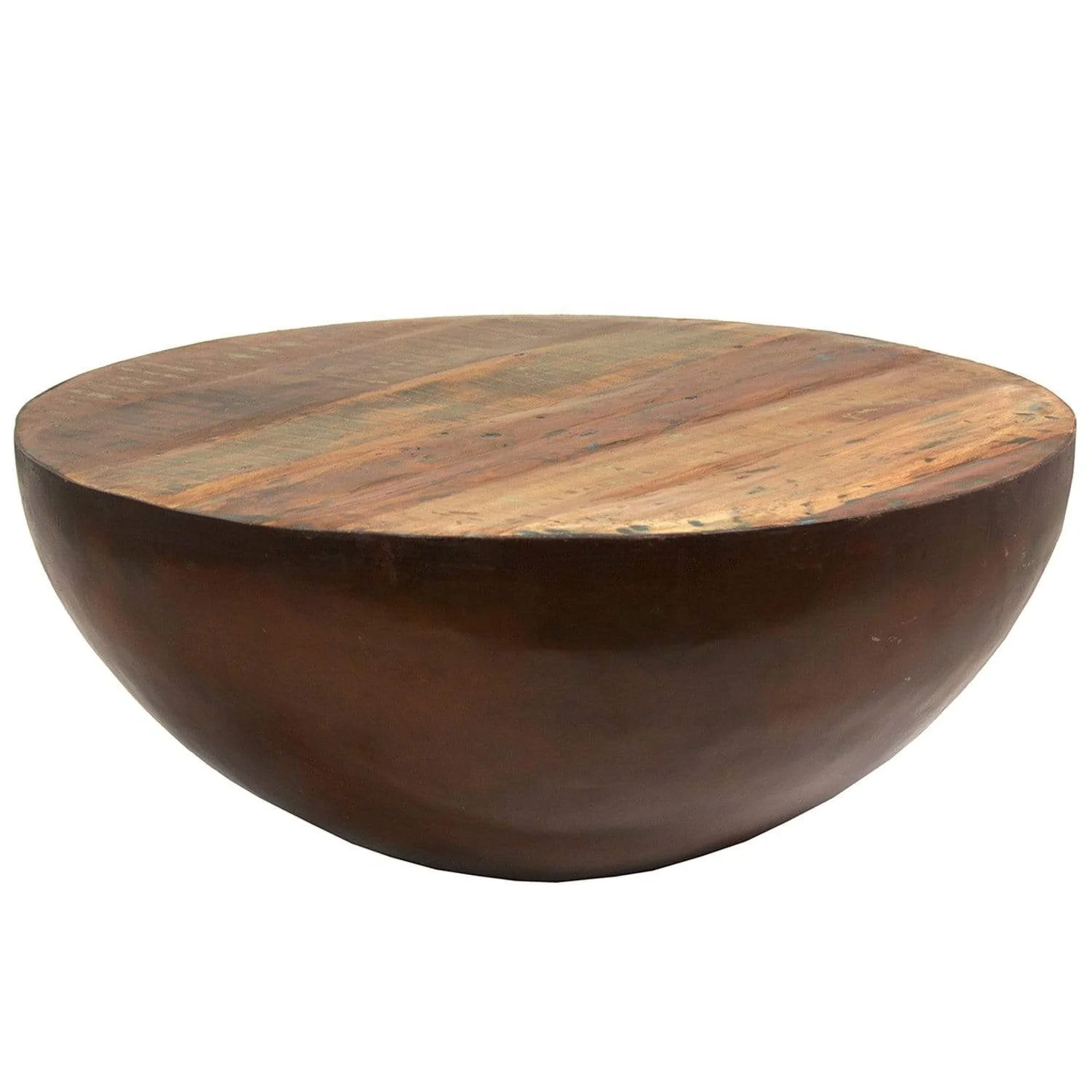 Creative Design Round Wood Top and Iron Base Guaranteed Quality  Coffee Table