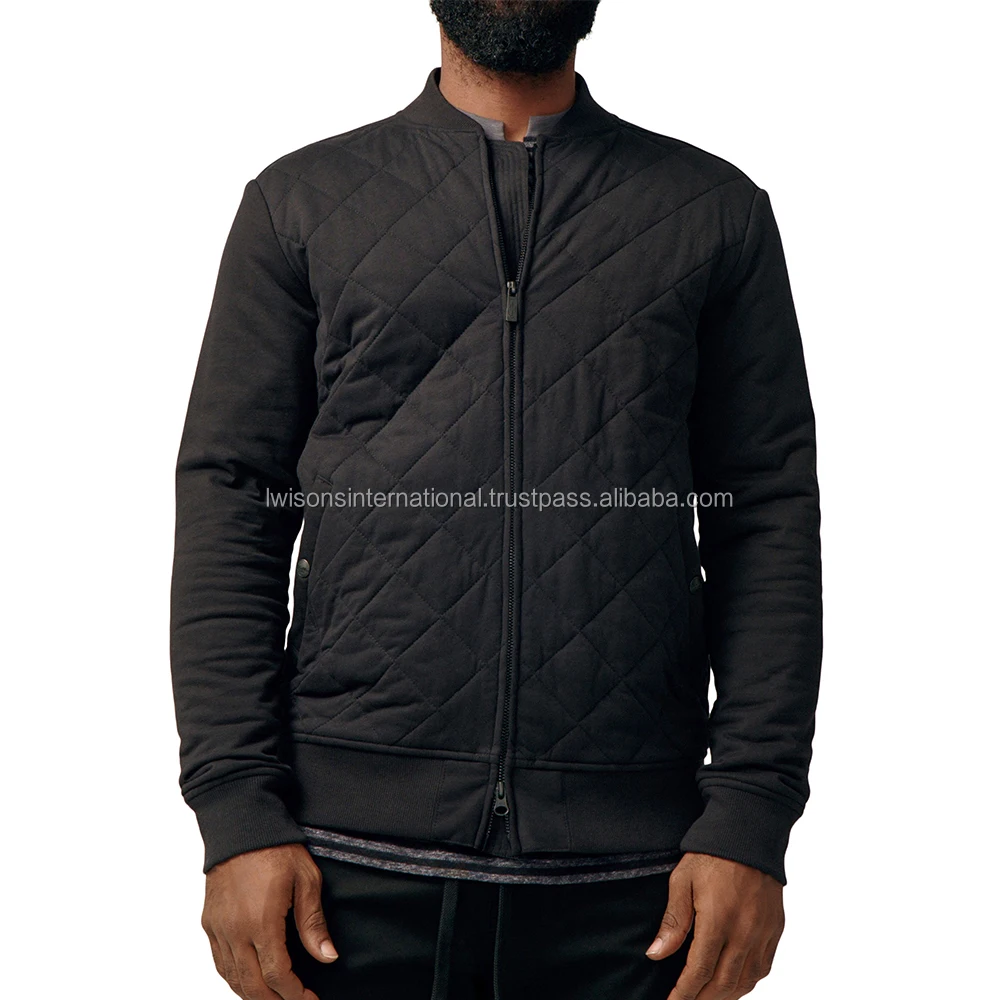 Wholesale Sports Wear Mens Flight Bomber Diamond Quilted Jacket