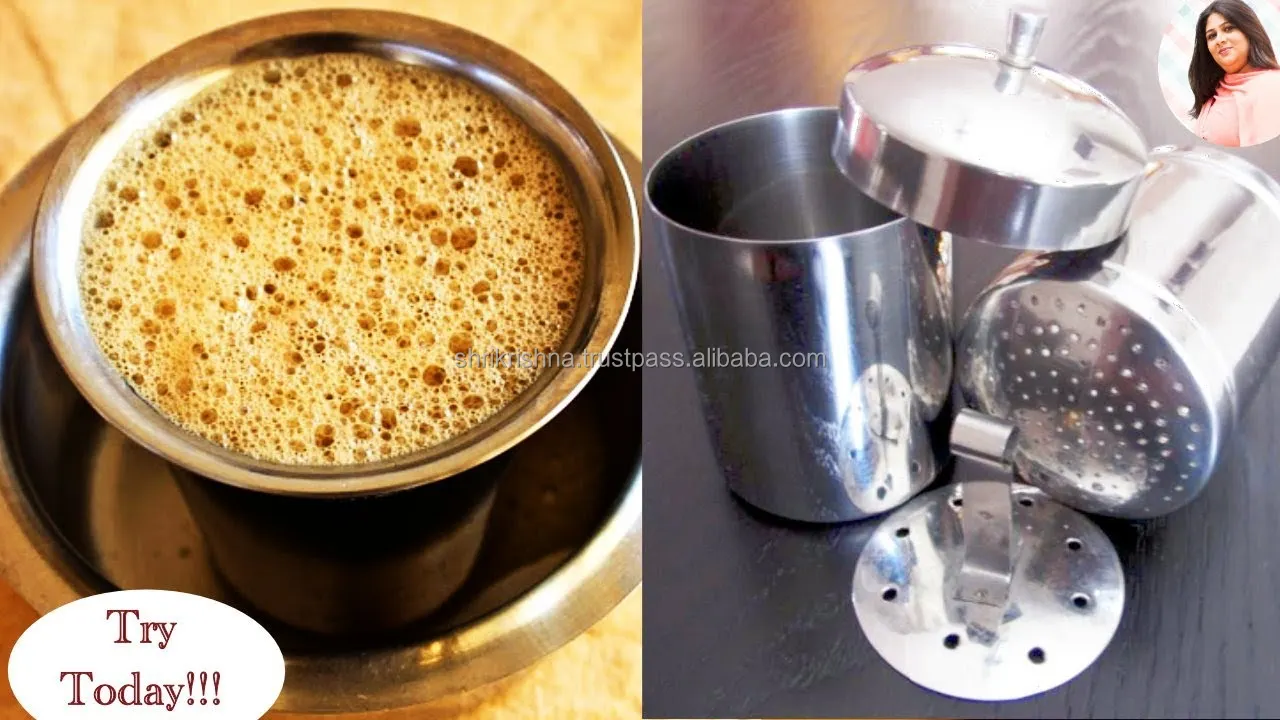 2 Cups Stainless Steel South Indian Filter Coffee Drip Maker by iStoreDirect! 