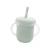 Mint green straw cup