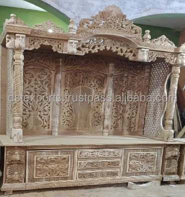 Modern Style Teak Wood Temple For Home Pooja Room Modern Temple In ...