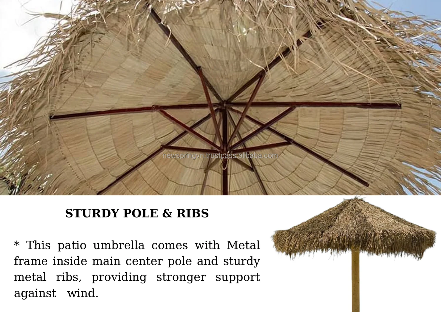 Hot Selling Thatch Cover Beach Umbrella Thatch Umbrella Parasol Garden