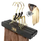Wooden custom logo bag hair extension hanger
