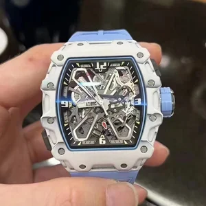 Brand New Elegant High-quality Carbon Fiber case Sports Men's Mechanical Watch with Rubber Strap High-quality Ultra-thin Watches