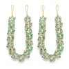 Green White Clear Transparent Gold Accent