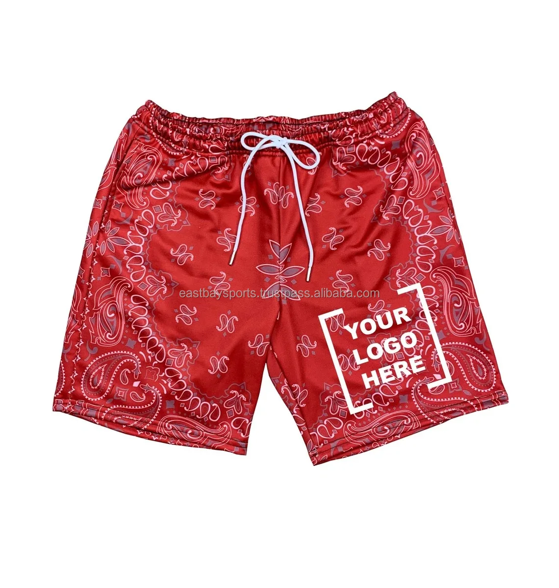 Top Trendy Custom Red Bandana Shorts Allover Printed Men's Short Buy