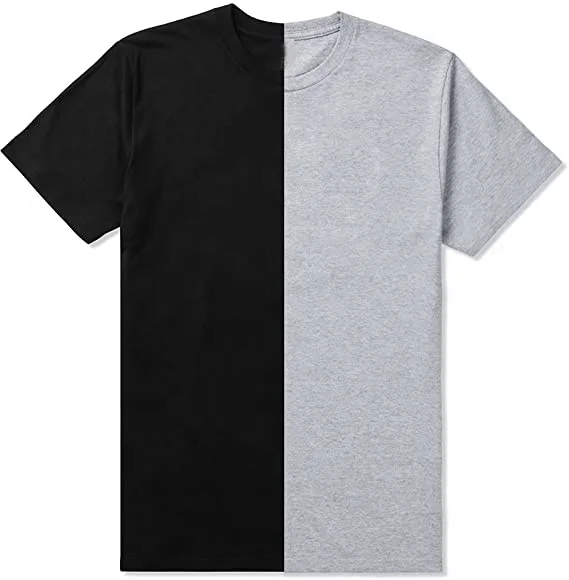 Wholesale Custom Mens Split Two Tone Color Half Black Half White T Shirt Buy Split T Shirts With Embroidered Logos Multi Colored T Shirts Two Tone Wholesale T Shirts Product On Alibaba Com