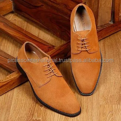 Competitive Price Unique Design Custom Logo Factory Made Wholesale High Quality Swede Genuine Leather Shoes for Men