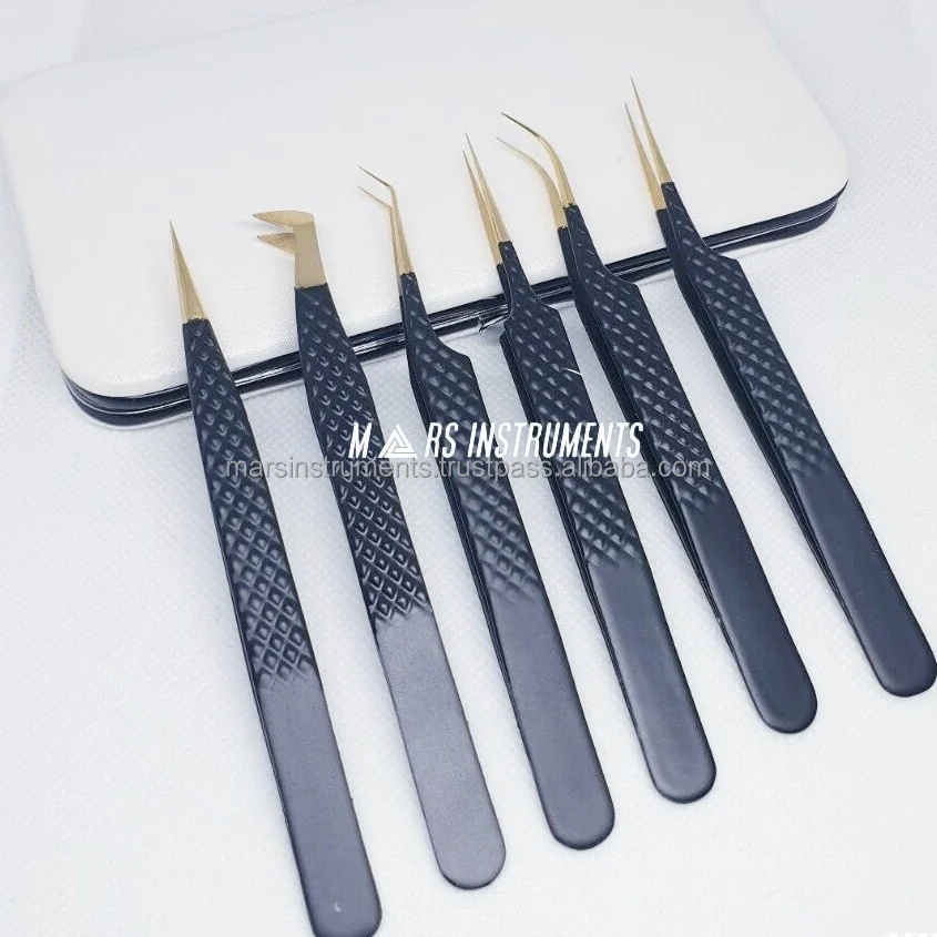 Best Fiber Tips Professional Solid Eyelash Extension Tweezers For Make