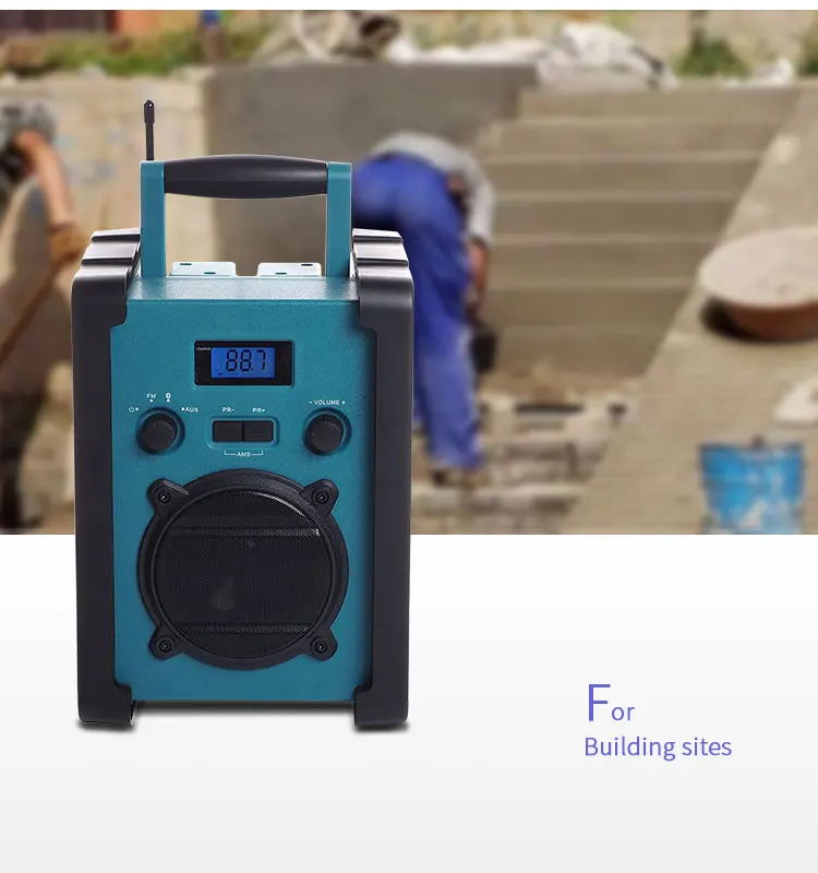 Leetac Portable Digital Dab  Fm Home Radio Site Radio Outdoor Jobsite Worksite Radio with bluetooth Speaker  Built-in Battery