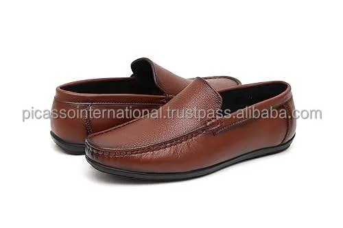 Exclusive Range of Premium Quality Wholesale Cow Hide Leather Oxford Trendy Tan Brown Color Genuine Leather Loafer Shoes