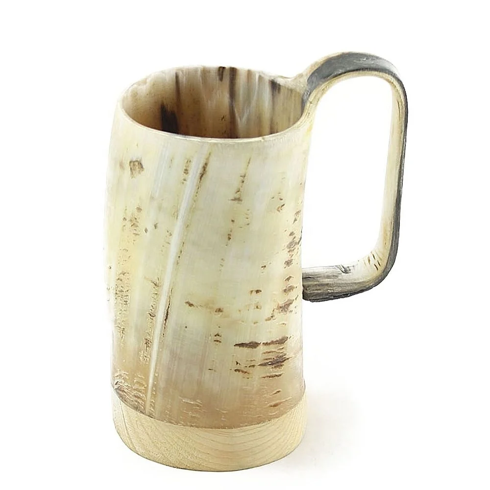 Viking Horn Drinking Mug Beer Tankard Genuine Ox Horn 16-22oz Mug Personalization Birthday & Groomsmen Gifts for Him