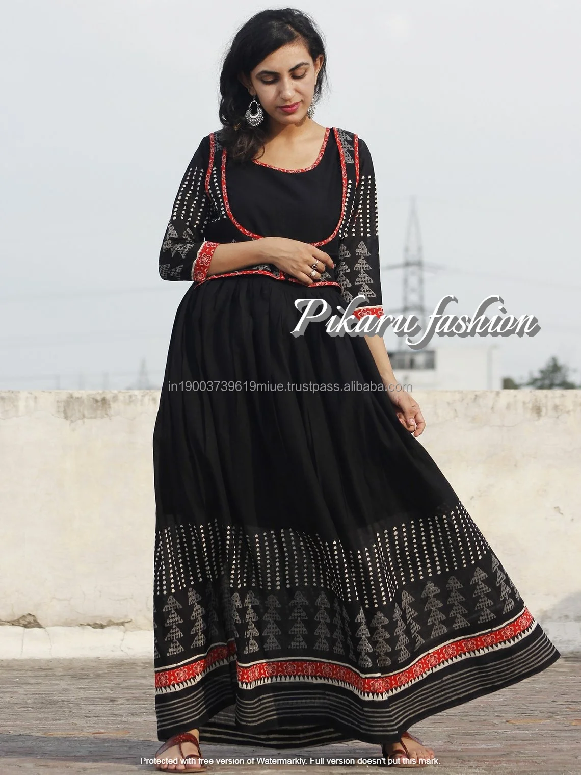 New Traditional Indian Women Hand Embroidery Long Sleeve Party Wear