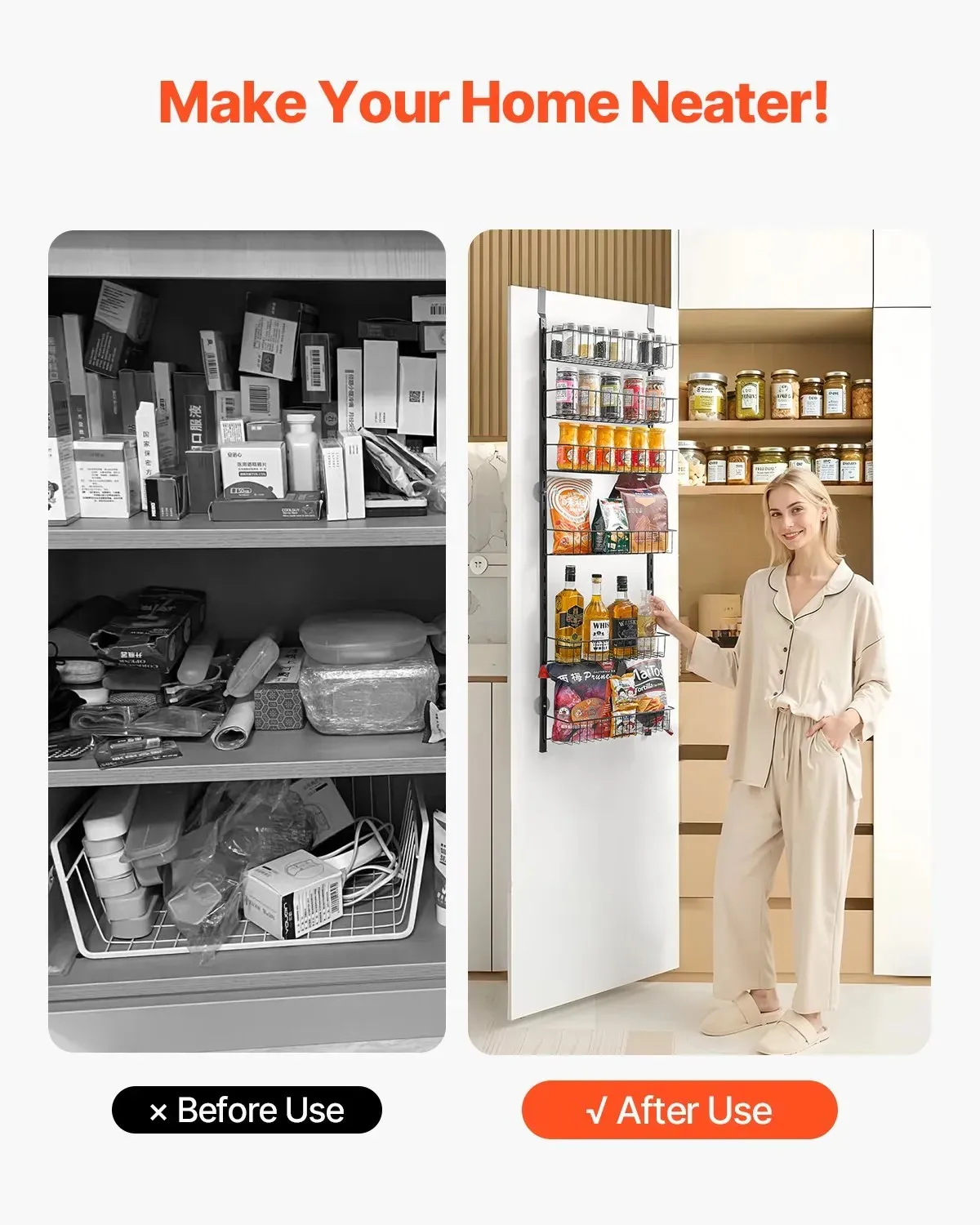 VEVOR Pantry Organizer Before and After