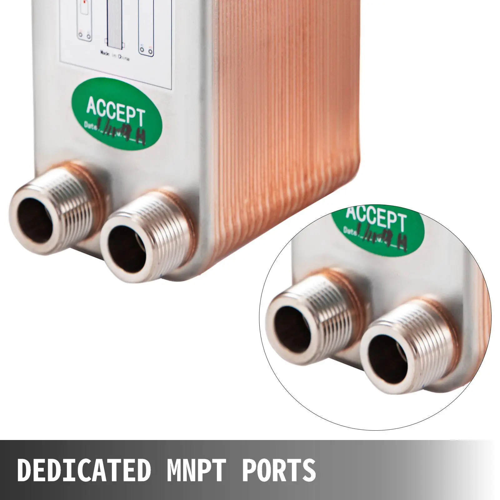 Plate Heat Exchanger, 3"x7.5", 316L, 3/4", MPT - detail 10