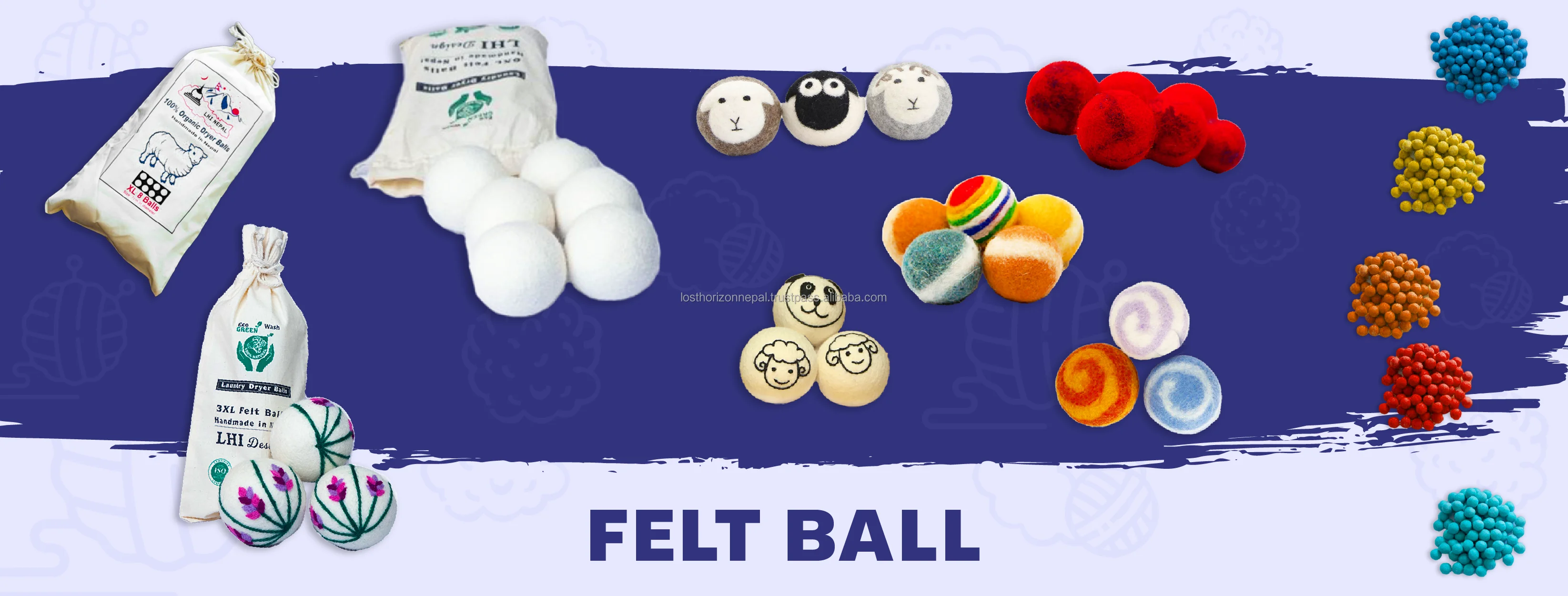 Wool Dryer Ball/ Felt Laundry Dryer Ball/ Hot Sale Eco Natural Black