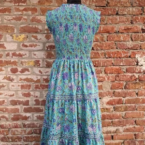 Hand Block Printed Dress Handmade Made in India Block Print Dress Cotton Adjustable Body Dress For Women