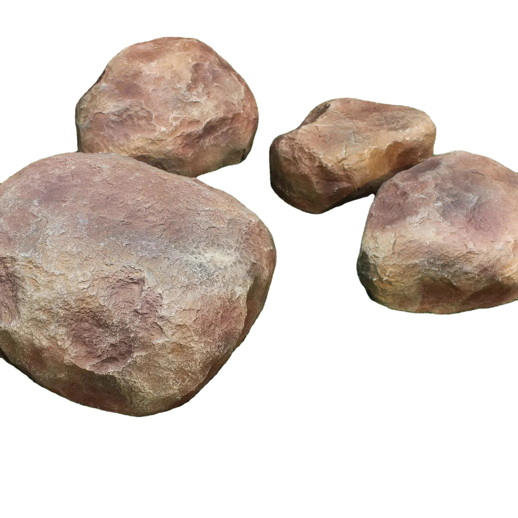 Set of Four Best Export Quality Artificial Clay Rocks Polished Landscaping Stone Decorative Stones for Garden Grouped Rocks