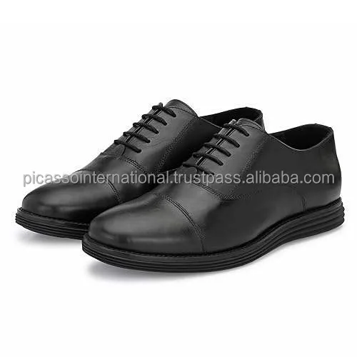 Superior Quality Men's Smart Casual Office Party Wear Top Grain Cow Hide Genuine Leather Shoes from Indian Manufacturer