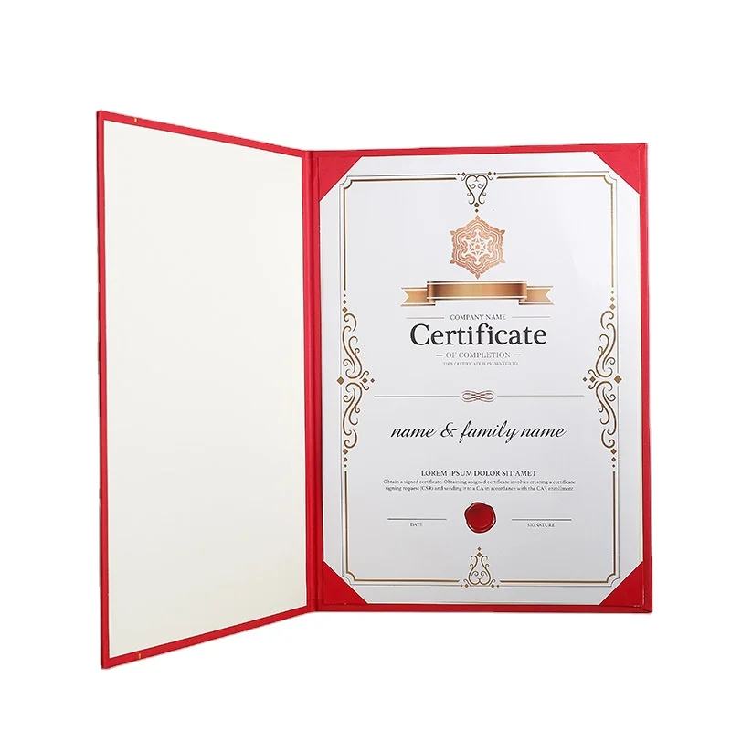 Personalized Logo Cardboard Paper Degree Certificate Cover 8.5 X 11" Diploma Holders