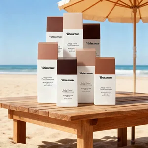 Custom Formula SPF 50 Centella Tinted Sunscreen Lotion Moisturizer with Tinted Foundation