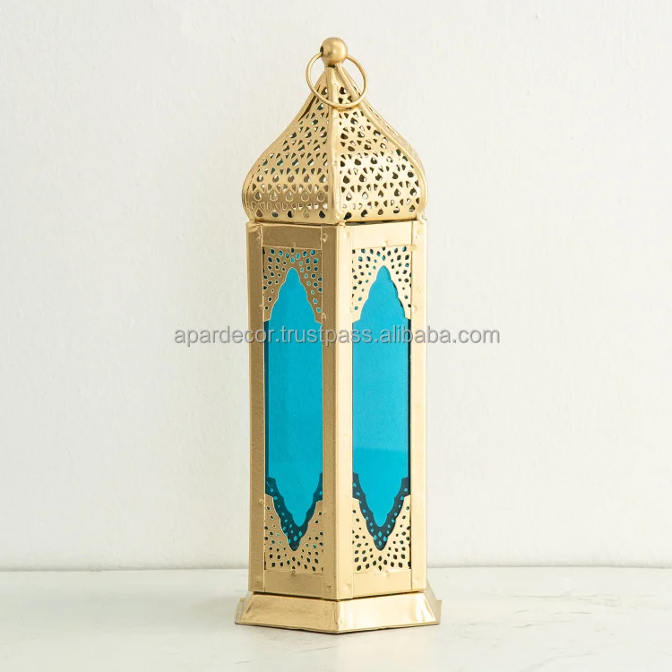 Unique Amazon Luxury Moroccan Wood And Glass Lantern Candle Holder For Home Use Decorative Table