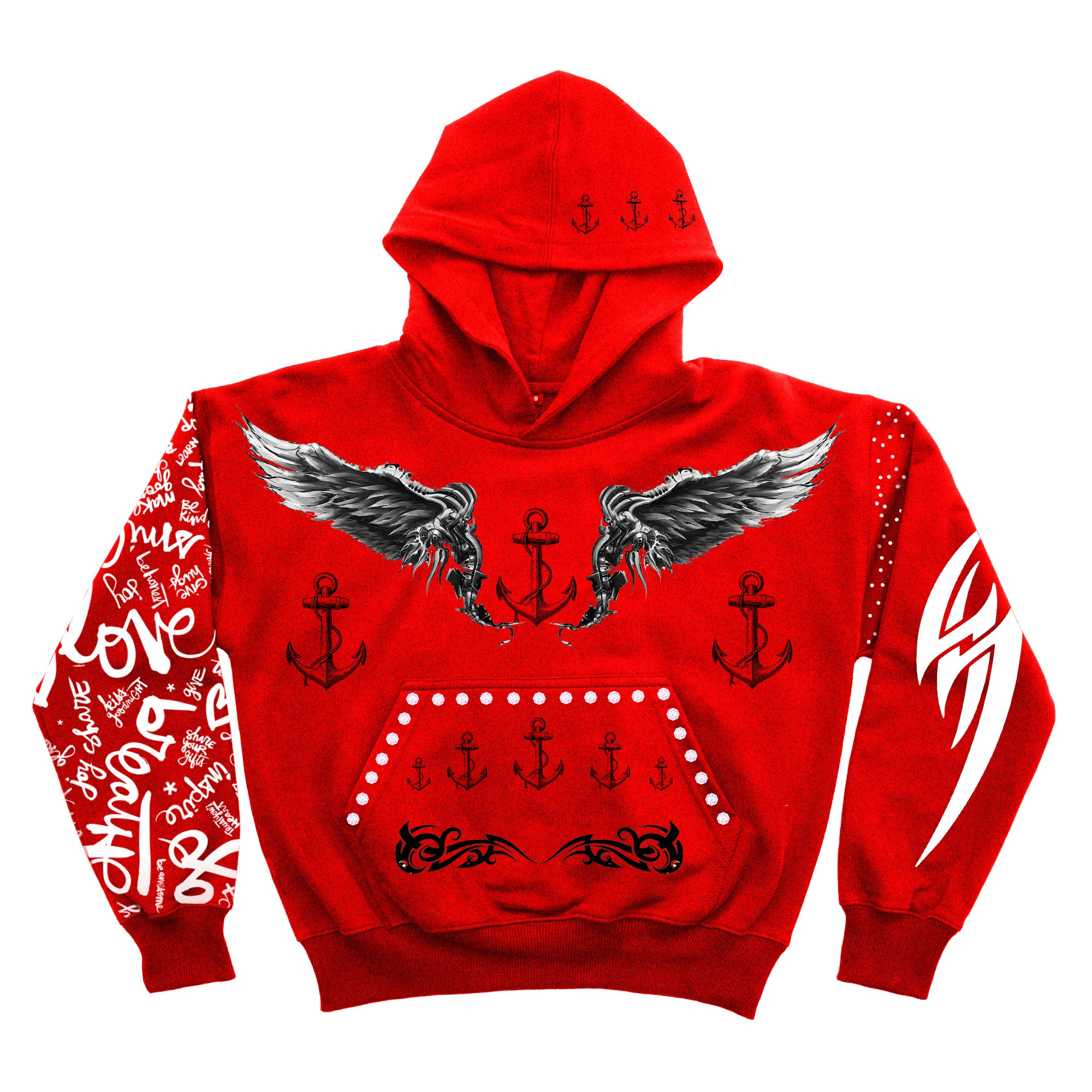 Fully Customized Slim Fit Screen printing Rhine Stone Hoodie Heavy Wight 100% Cotton Fleece Trendy Look Pullover Hoodie For Men
