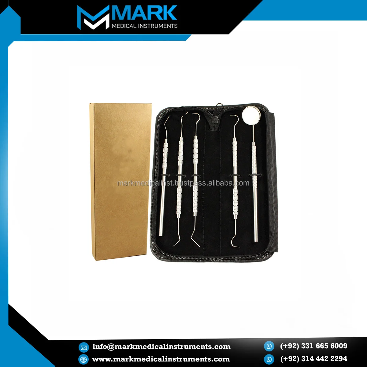 5 Pcs Set Dental Teeth Scaler Kit Loupes Mirror Sickle Scaler Teeth