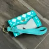 Turquoise & White Checkered