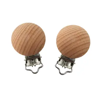 30mm Wooden Pacifier and Teething Clip Wooden Teething  Pacifier Holder and Baby Teething Clip Accesory Singing Bowl