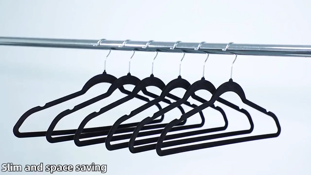 Modern Dress Clothes Velvet Coat Hanger Nonslip Velvet Suit Hangers