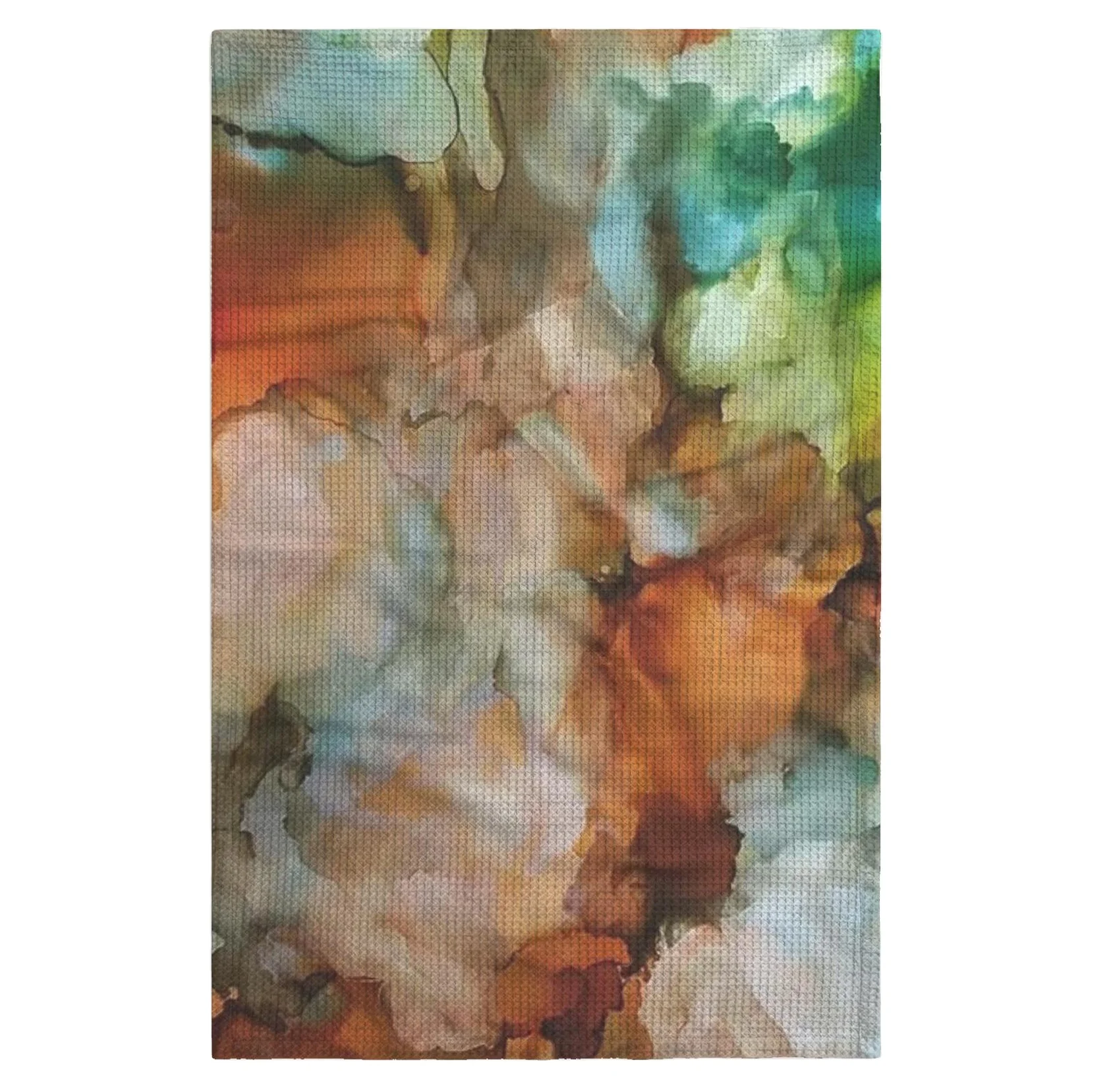 Abstract Floral 100% Cotton Duck Waffle Printed Disposable Eco-friendly Soft Comfortable Bathroom Towel Set Home Kitchen Use