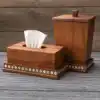Natural Acacia Wood With White Resin Lines