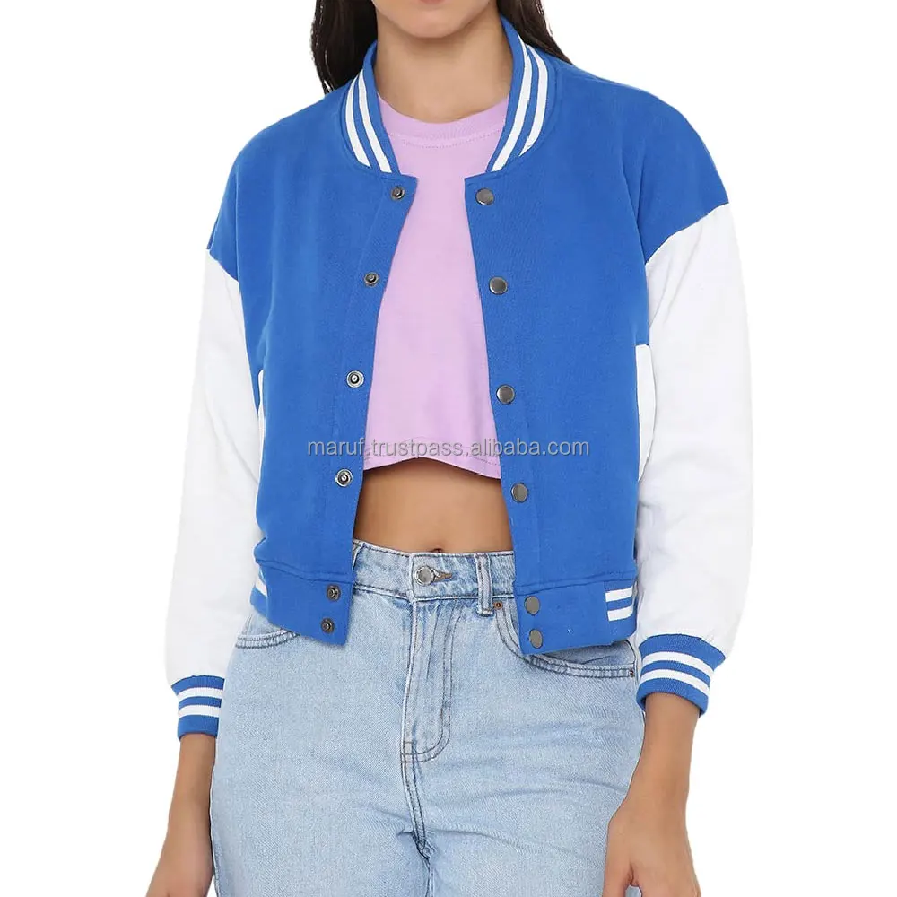 White & Green Color Women Varsity Jacket New Arrival Women High Quality