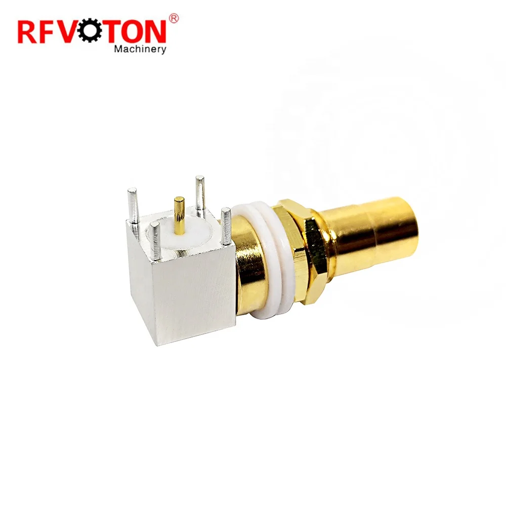 Cable Connector RCA Female Right Angle Bulkhead For PCB Connector factory