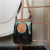 brown with turquoise