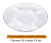 Plateau à fruits rond de 30 cm (12 pouces) à 5 sections