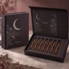 Charcoal plum with silver moon line art
