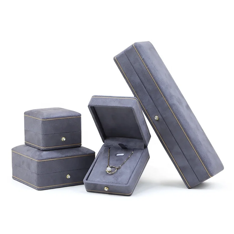 Crown Fillet Custom High Quality Blue pink White Pu Leather Jewelry Gift Box Ring Pendant Necklace Jewellery Packaging Boxes